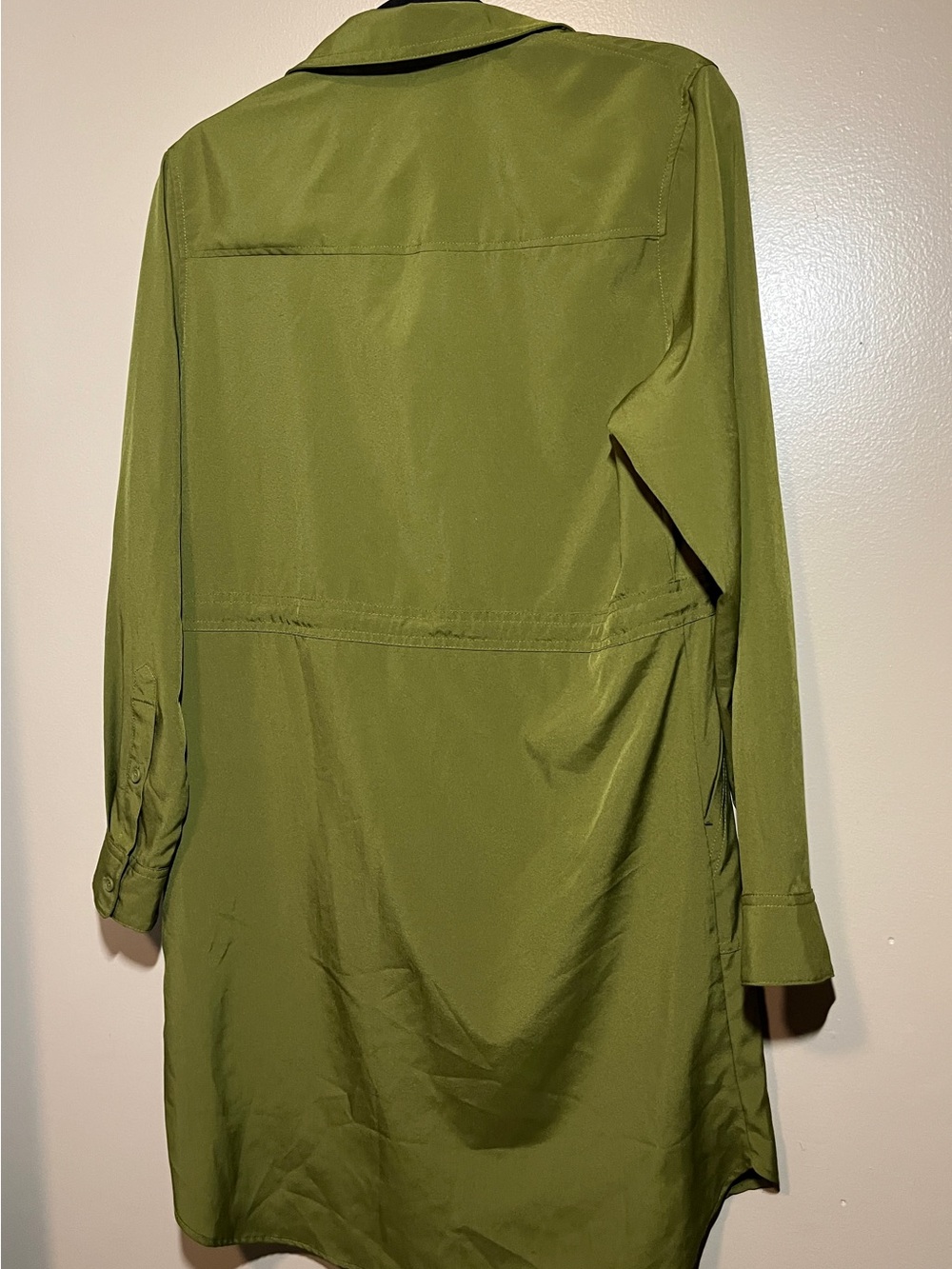 Shore to Summit Avocado Green Utility Shirt Dress Large - Picture 8 of 12